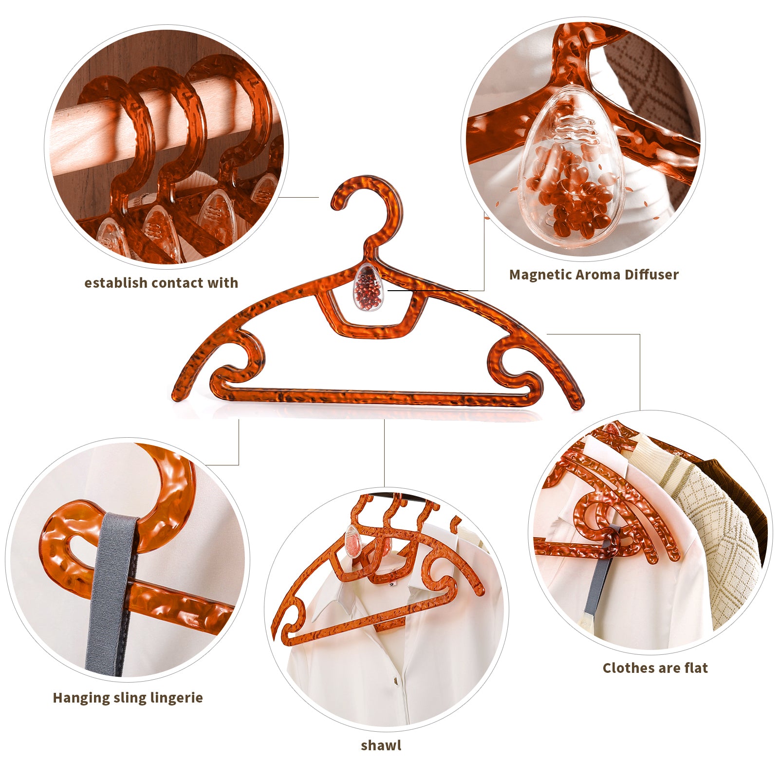 Long Lasting Fragrance Clothes Hanger Closet Deodorizer Odor Remover