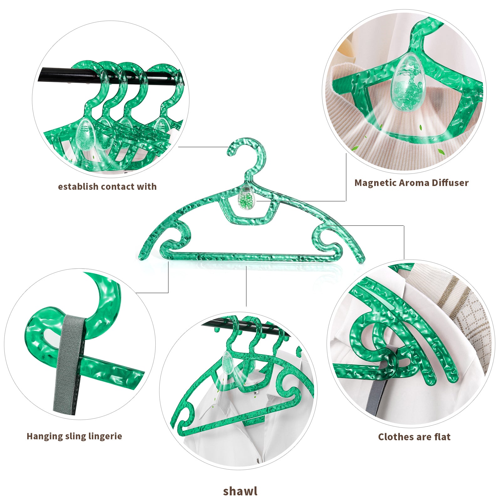 Scented Aromatherapy Hanger Natural Essential Oil Wardrobe Freshener