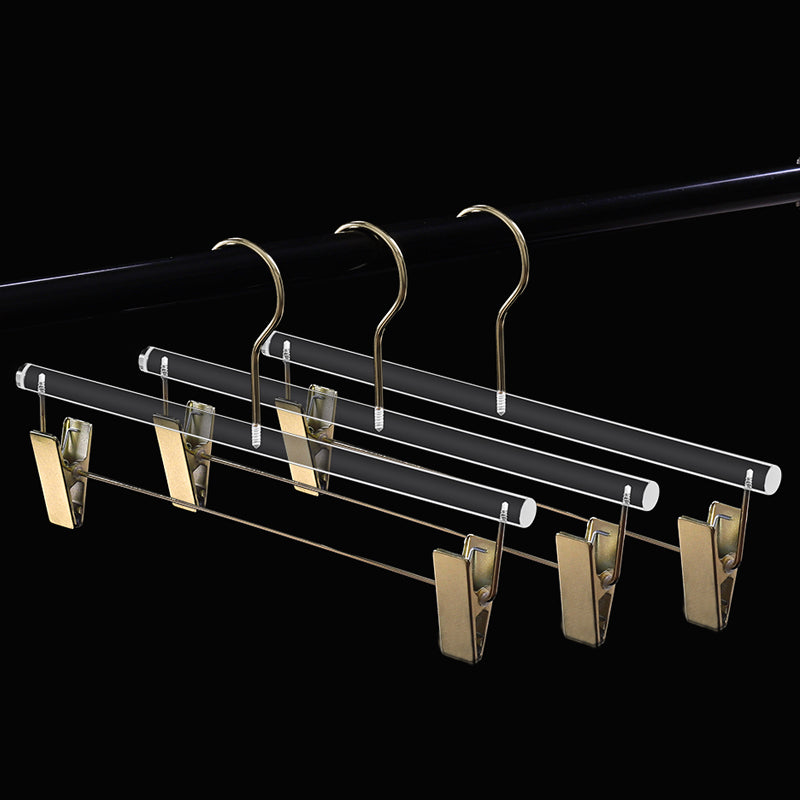 Clear Acrylic Pants Hanger with Metal Clips Closet Organizer 30 Pack
