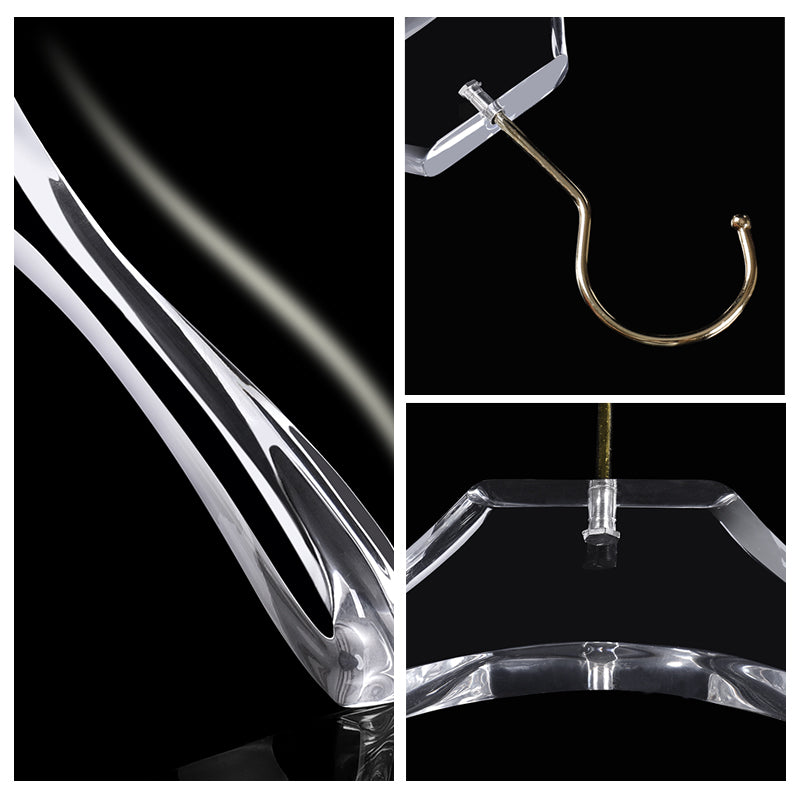 Clear Acrylic Clothes Hanger Luxury Non Slip Wardrobe Hanger 20Pcs