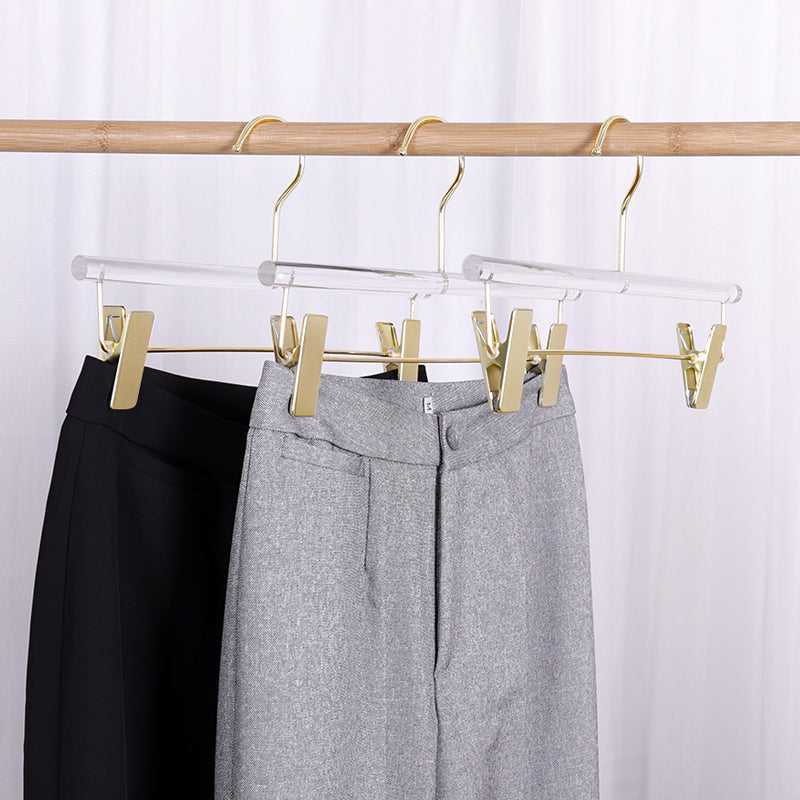 Clear Acrylic Pants Hanger with Metal Clips Closet Organizer 30 Pack