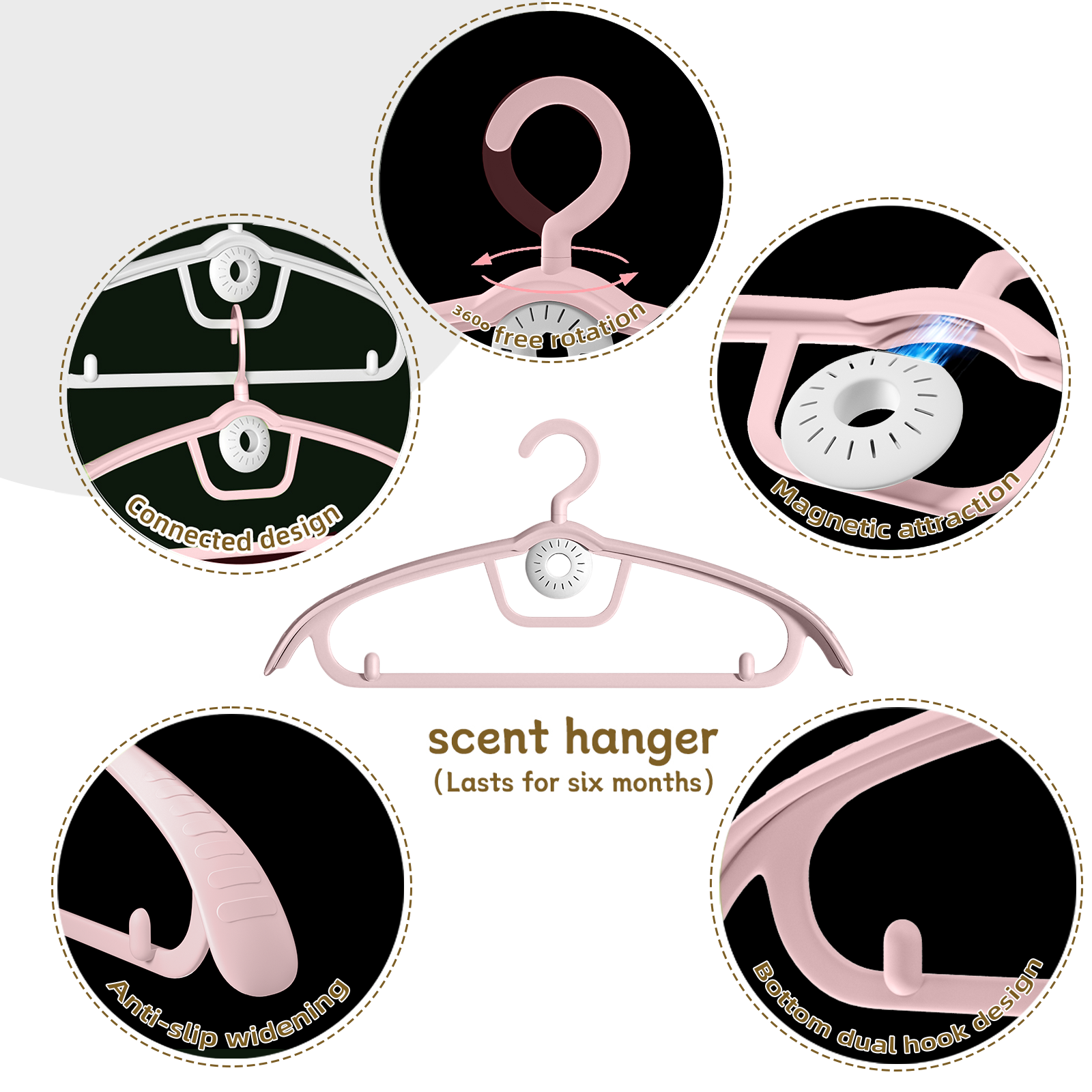 4 Functional Closet Hangers Set | Dehumidify Anti-Mold Anti-Mite Deodorize